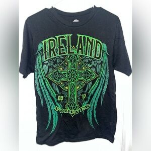 St. Patrick Black and Green Ireland Graphic Tee
